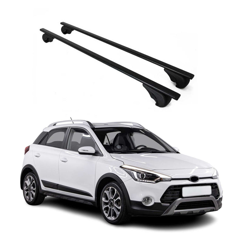 Dachträger Grundtäger für Hyundai i20 2014-2020 75kg Metall Schwarz 2 tlg