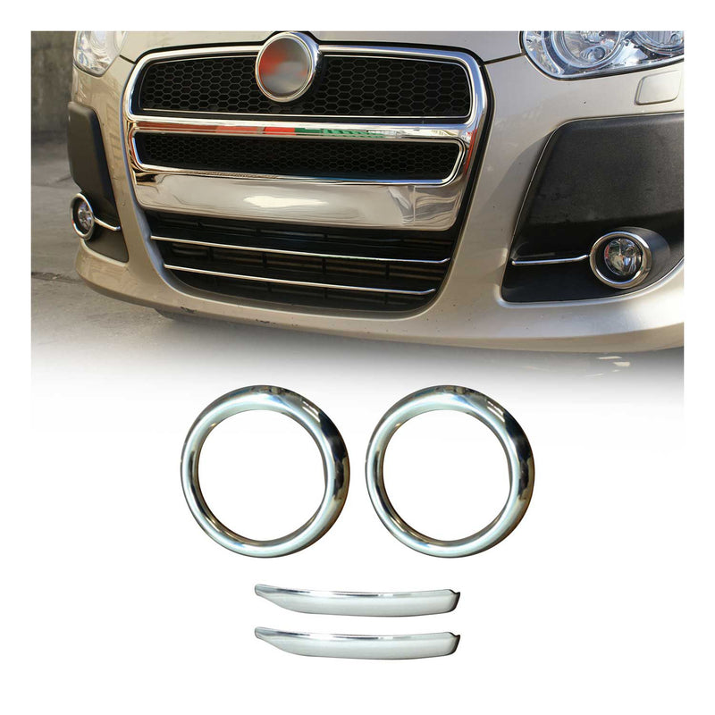 Nebelscheinwerfer Rahmen Umrandung für Fiat Doblo Edelstahl Silber 5tlg