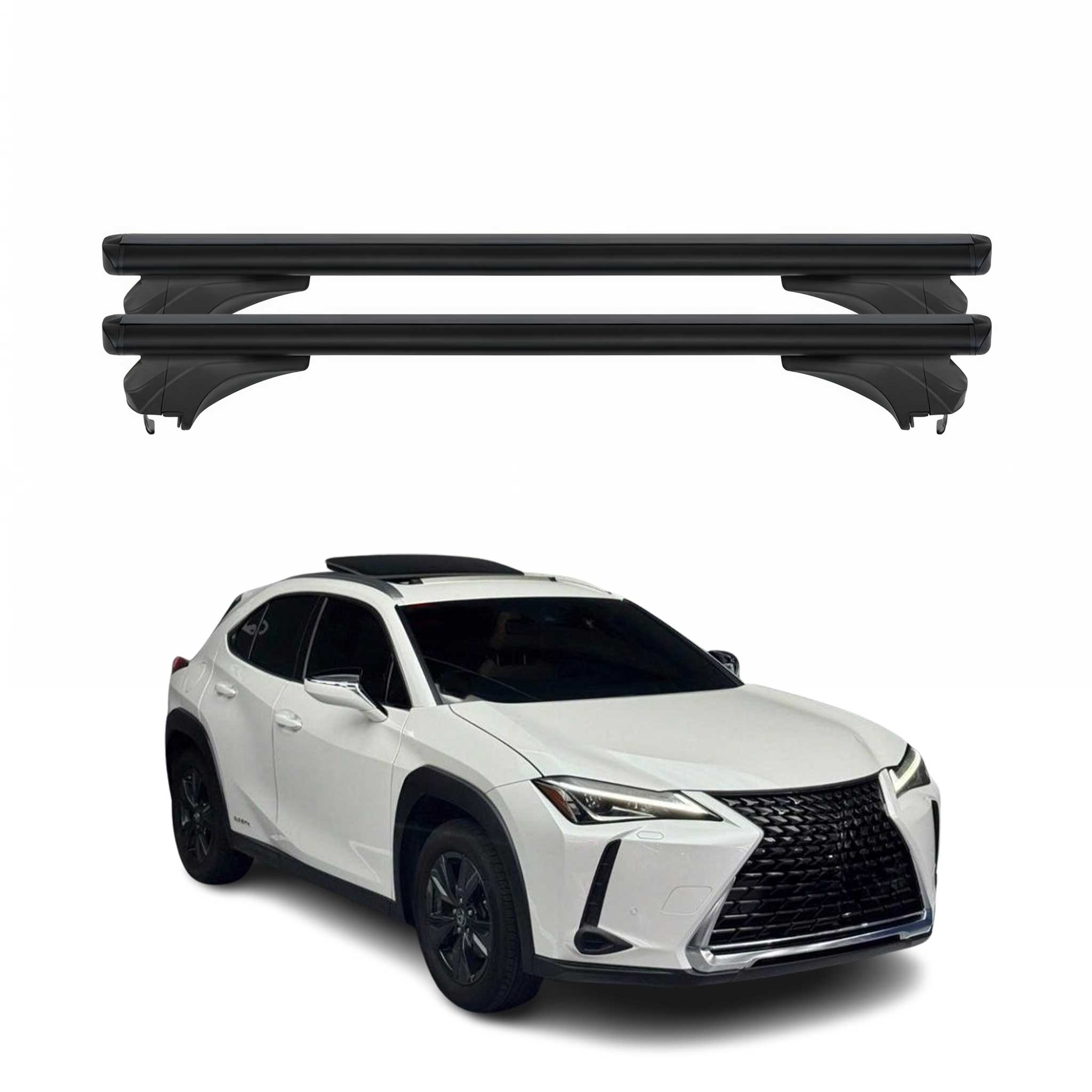 Menabo Dachträger Grundtäger für Lexus UX ZA10 2019-2026 Aluminium Schwarz 2 tlg