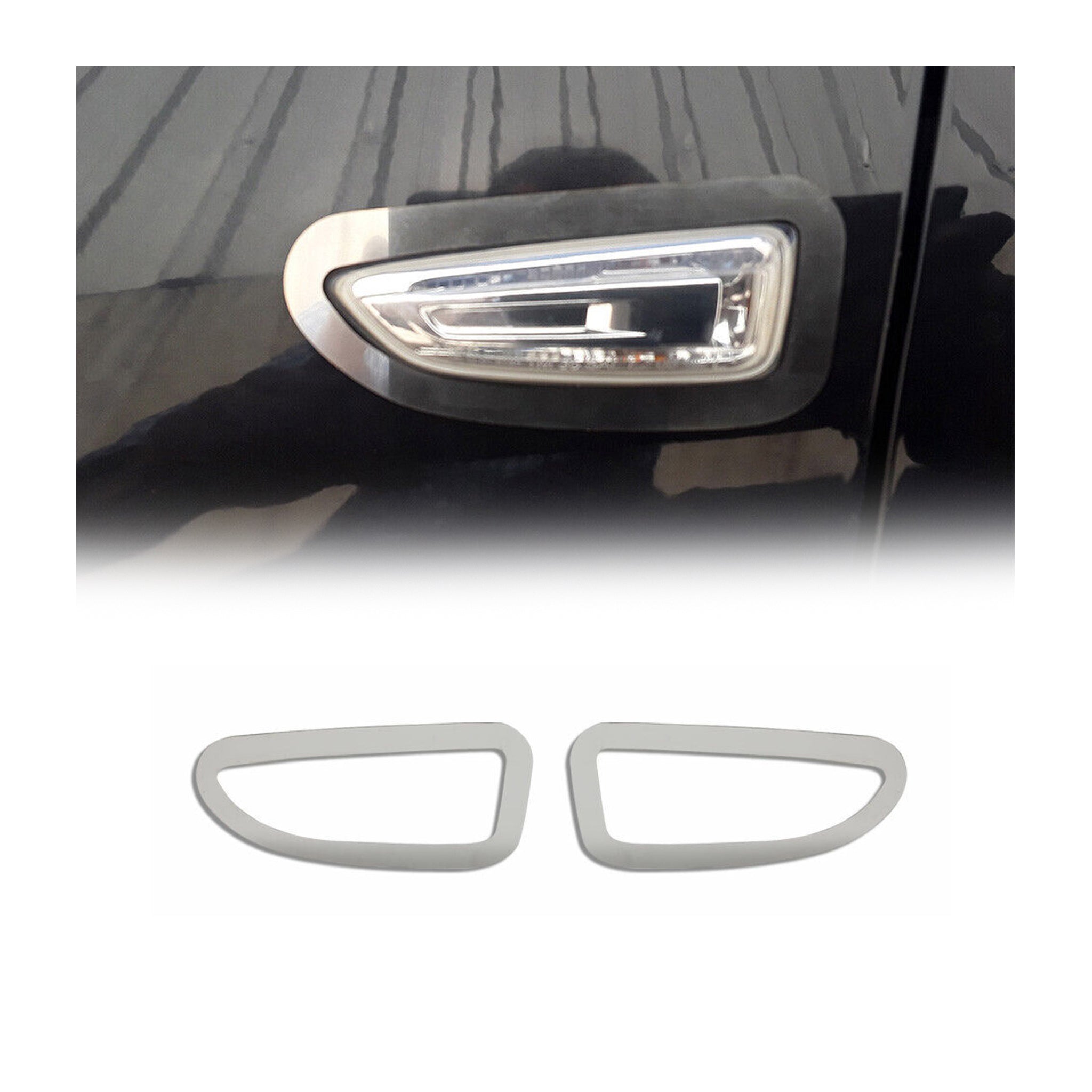 Blinkerrahmen Signalblende Seitenblinker für Opel Crossland X Edelstahl Chrom