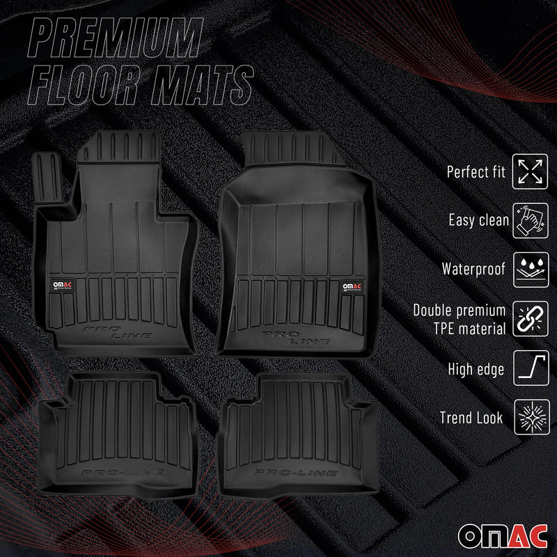 OMAC Gummi Fußmatten für Ssangyong Tivoli 2015-2025 Premium Gummi Schwarz 3tlg