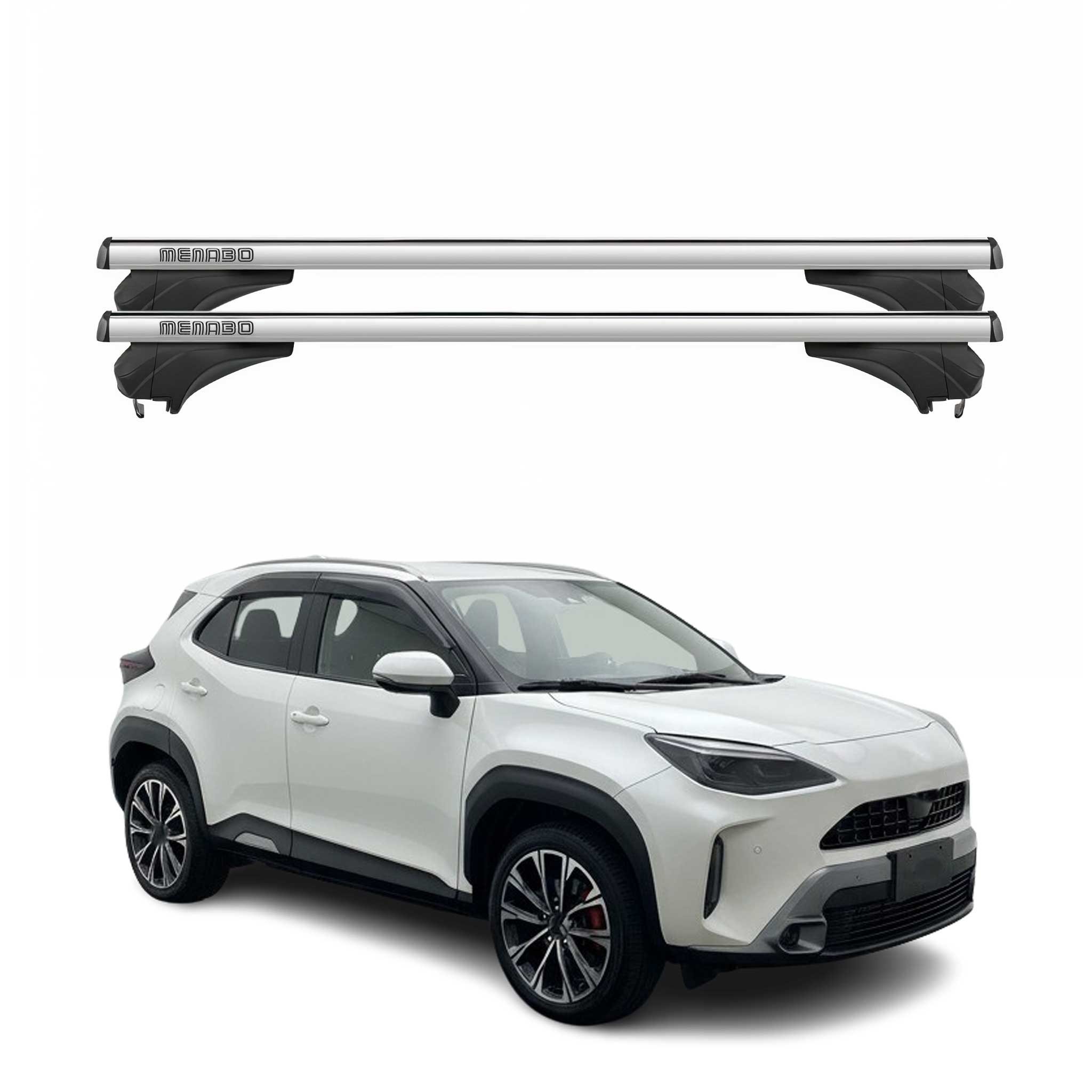 Menabo Dachträger für Toyota Yaris Cross XP210 2021-2026 Aluminium Silber 2 tlg