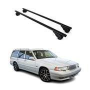 Dachträger Grundtäger für Volvo V90 1997-1999 75kg Metall Schwarz 2 tlg