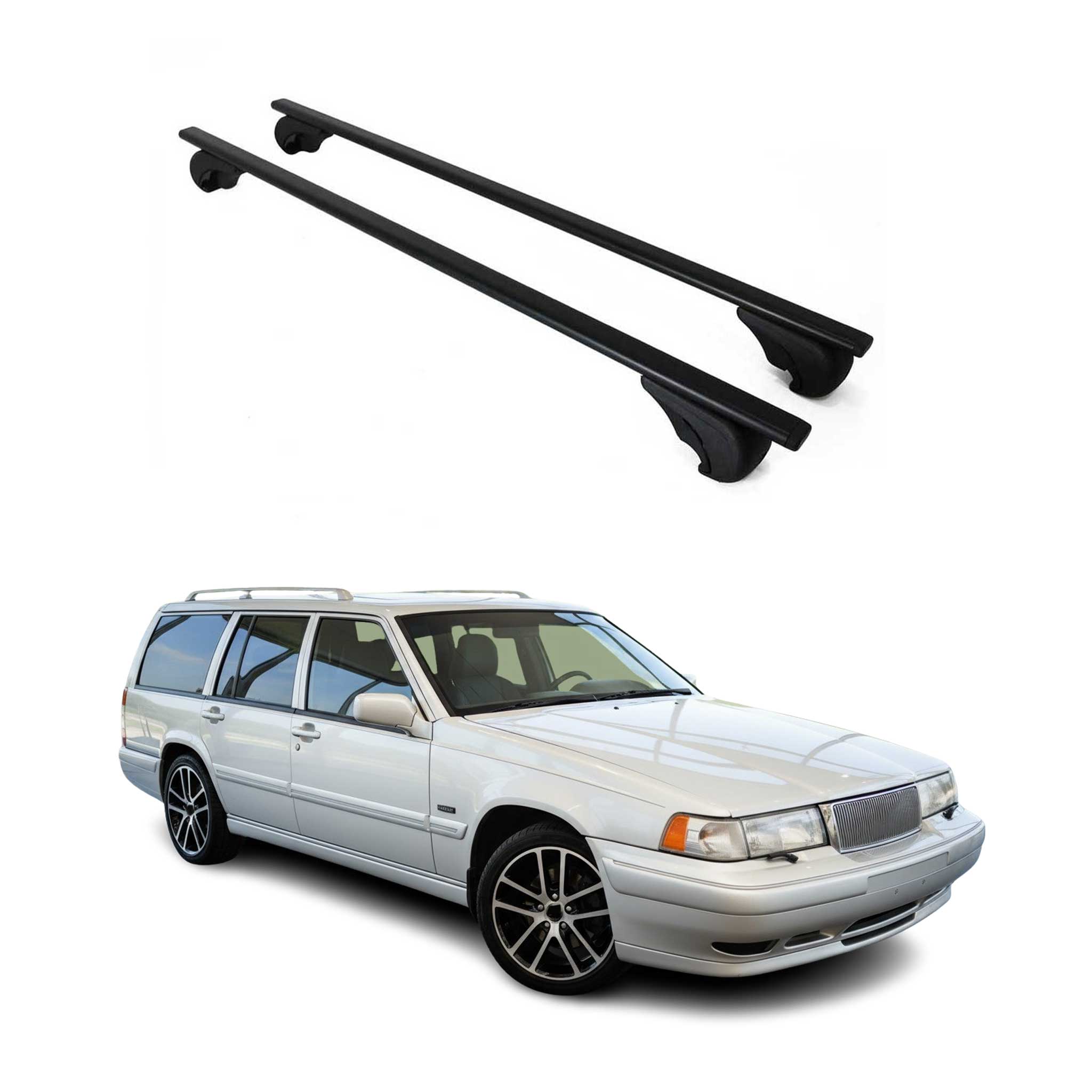 Dachträger Grundtäger für Volvo V90 1997-1999 75kg Metall Schwarz 2 tlg