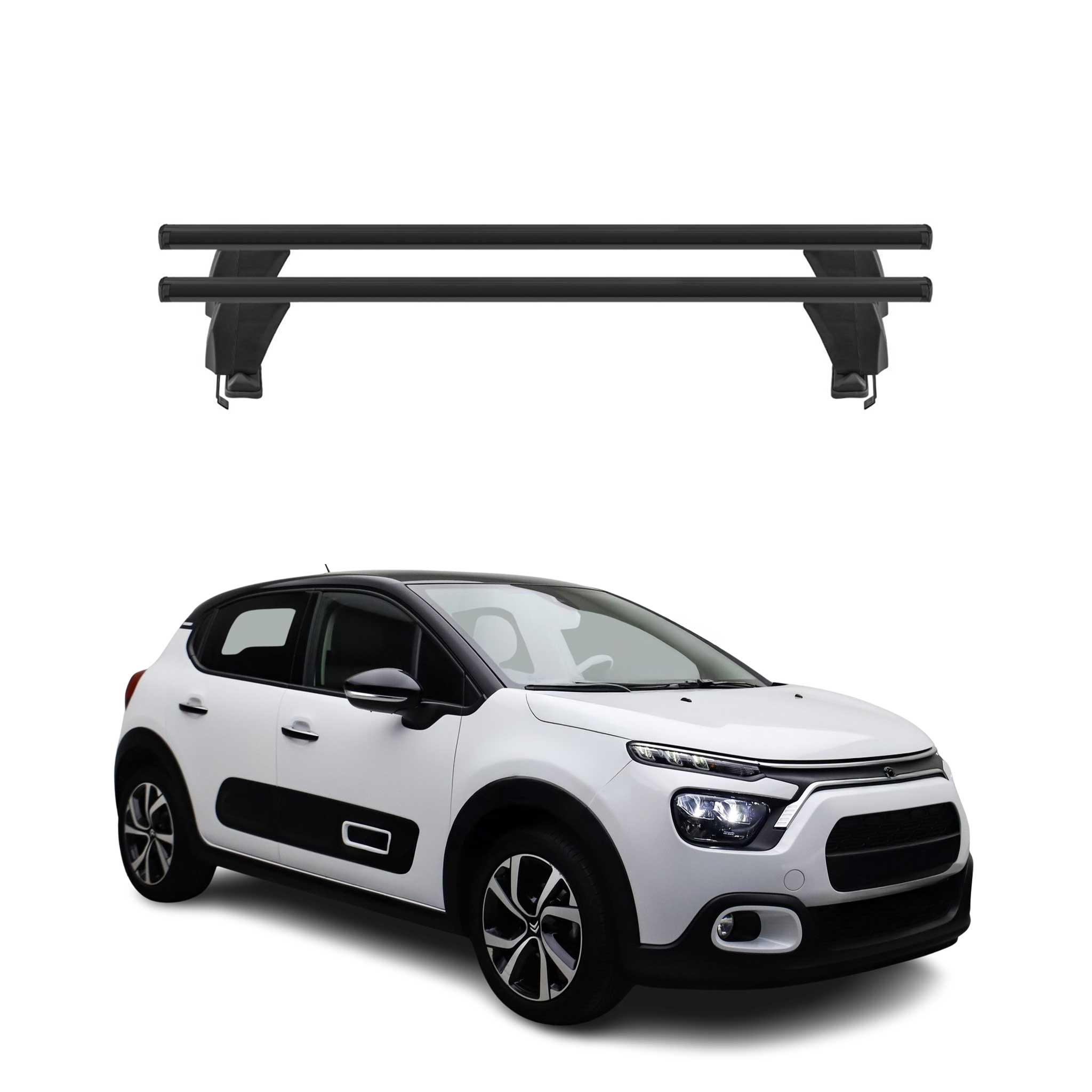Menabo Dachträger Grundtäger für Citroën C3 mk4 / e-C3 2024-2026 Alu Schwarz 2x