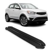 Trittbretter Seitenschweller für Ssangyong Korando C 2011-2019 Alu Schwarz Grau