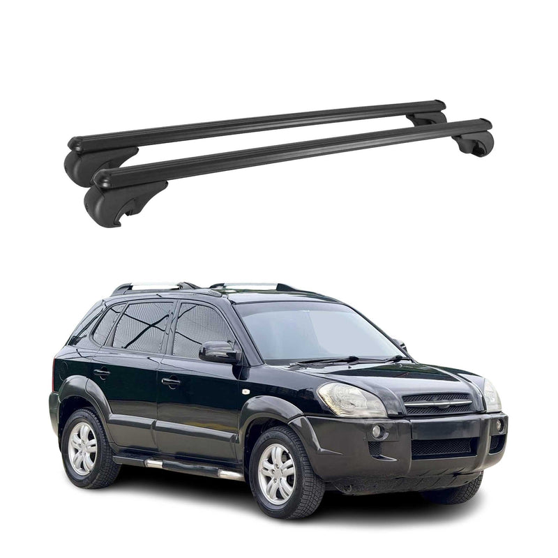 Dachträger für Hyundai Tucson 2004-2009 Gepäckträger Grundträger Alu Schwarz 2x