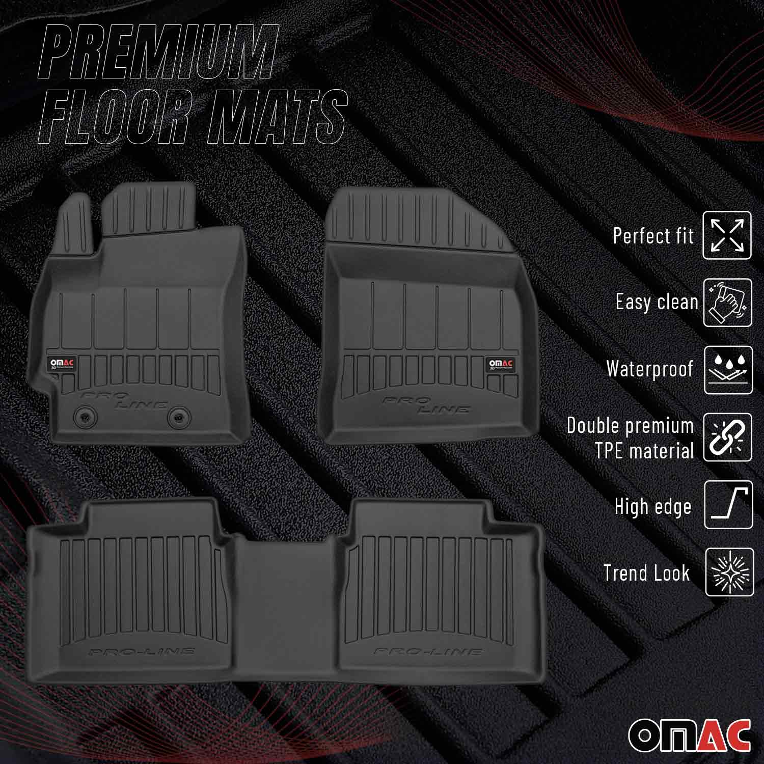 OMAC Gummi Fußmatten für Toyota Corolla Kombi Limo 2013-2019 Premium TPE 3x