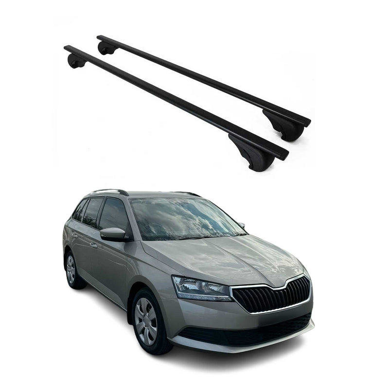 Dachträger Grundtäger für Skoda Fabia mk3 Kombi 2014-2021 75kg Metall Schwarz 2x