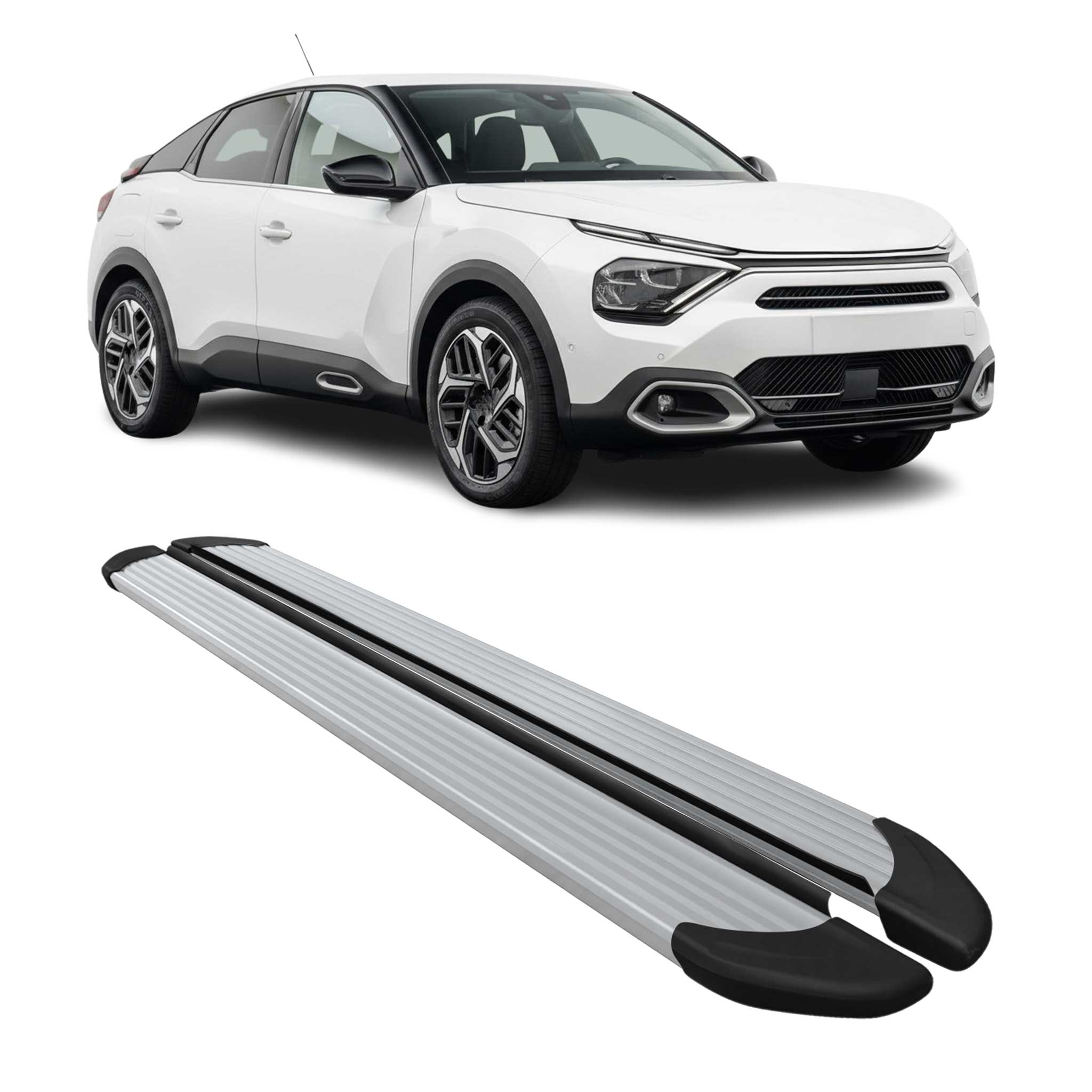 Trittbretter Seitenschweller für Citroen C4 2021-2026 Aluminium Silber 2 tlg