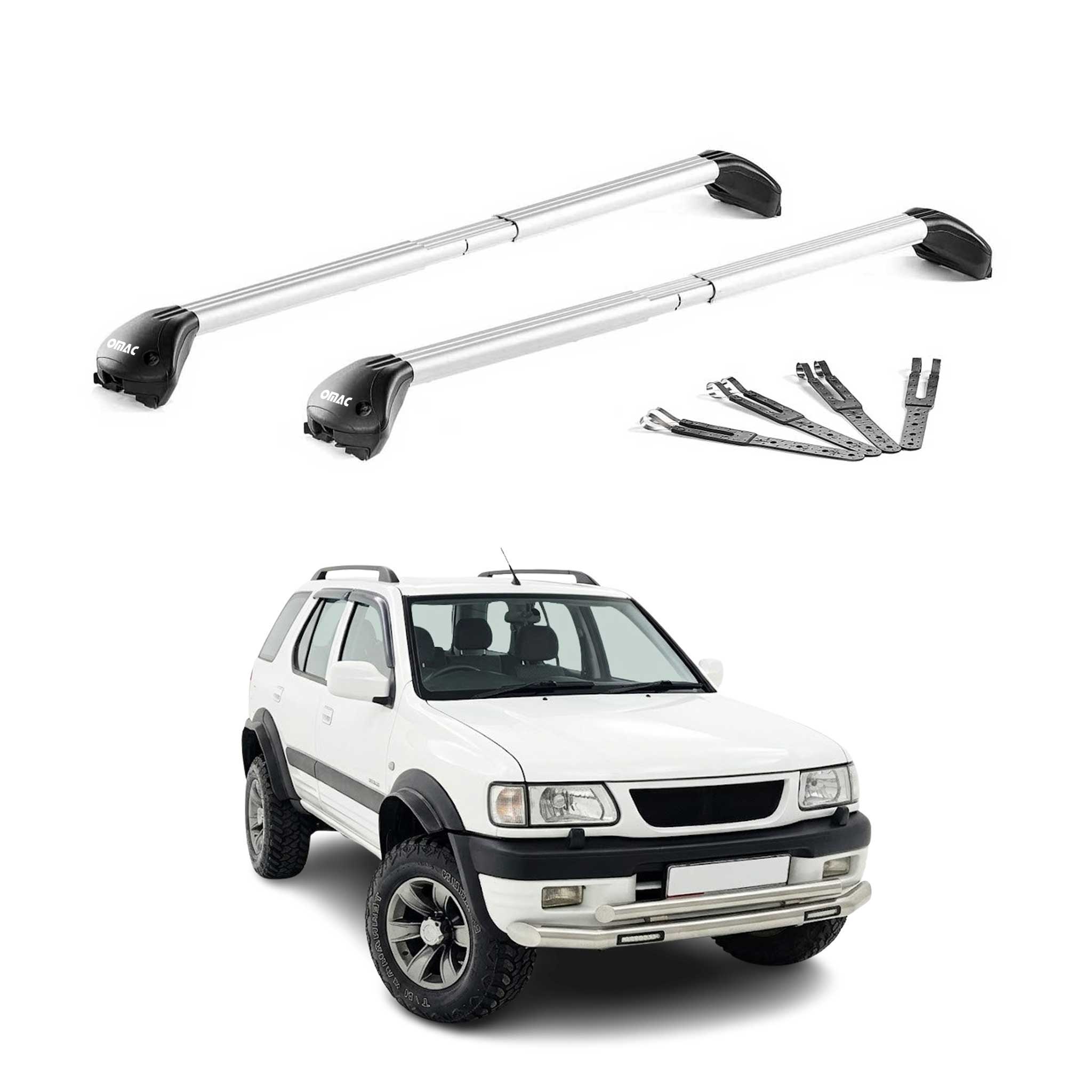 Dachträger für Opel Frontera 1991-2004 100kg Aluminium Silber 2x ABE