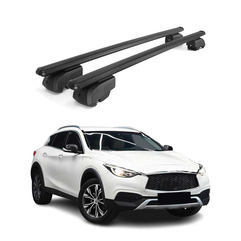 Dachträger Gepäckträger für Infiniti QX30 2016-2023 ABE Aluminium Schwarz 2x