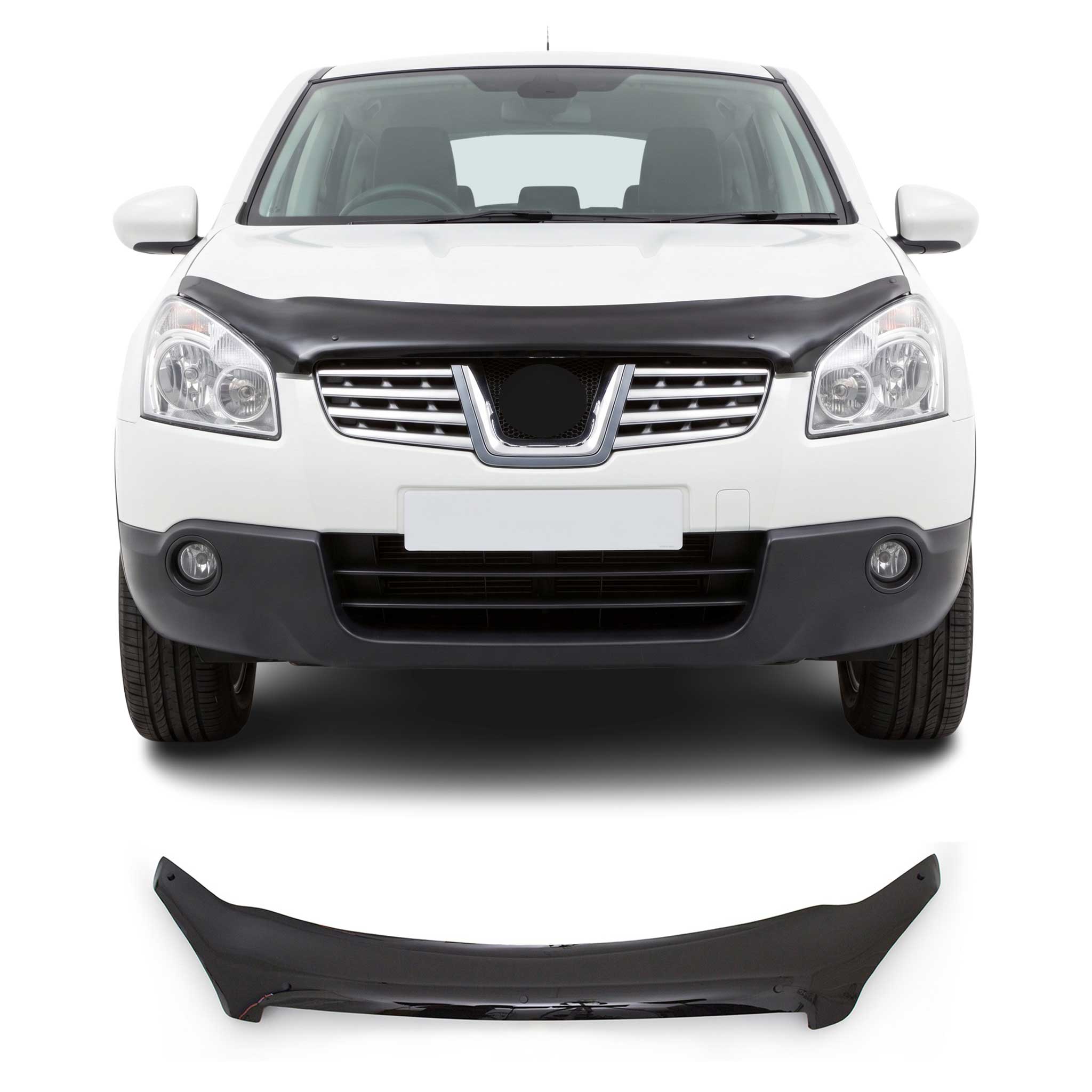 Motorhaube Deflektor Insekten für Nissan Qashqai J10 2006-2010 Pre FL Schwarz