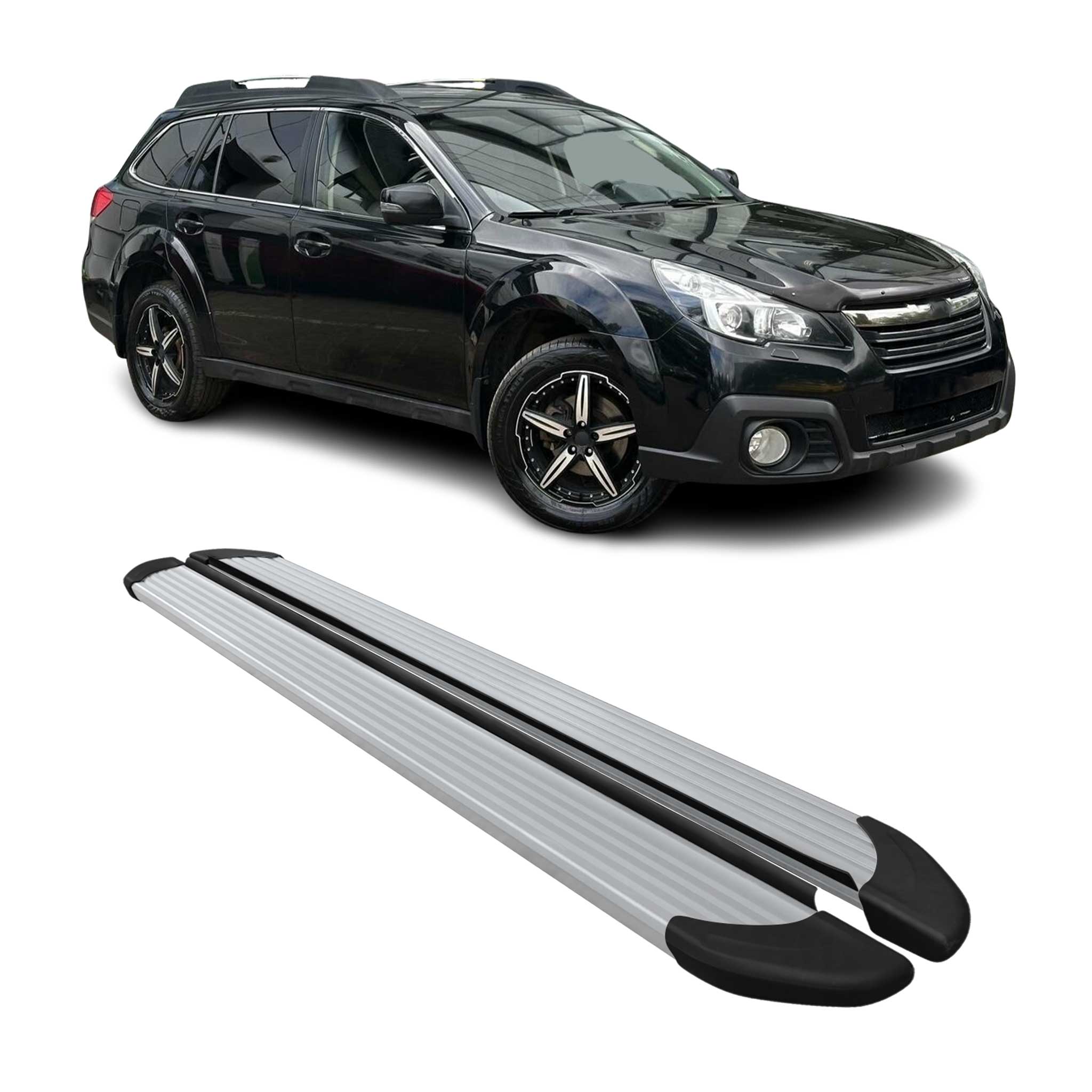 Seitenschweller Trittbretter Schweller für Subaru Outback 2010-2014 Alu Grau