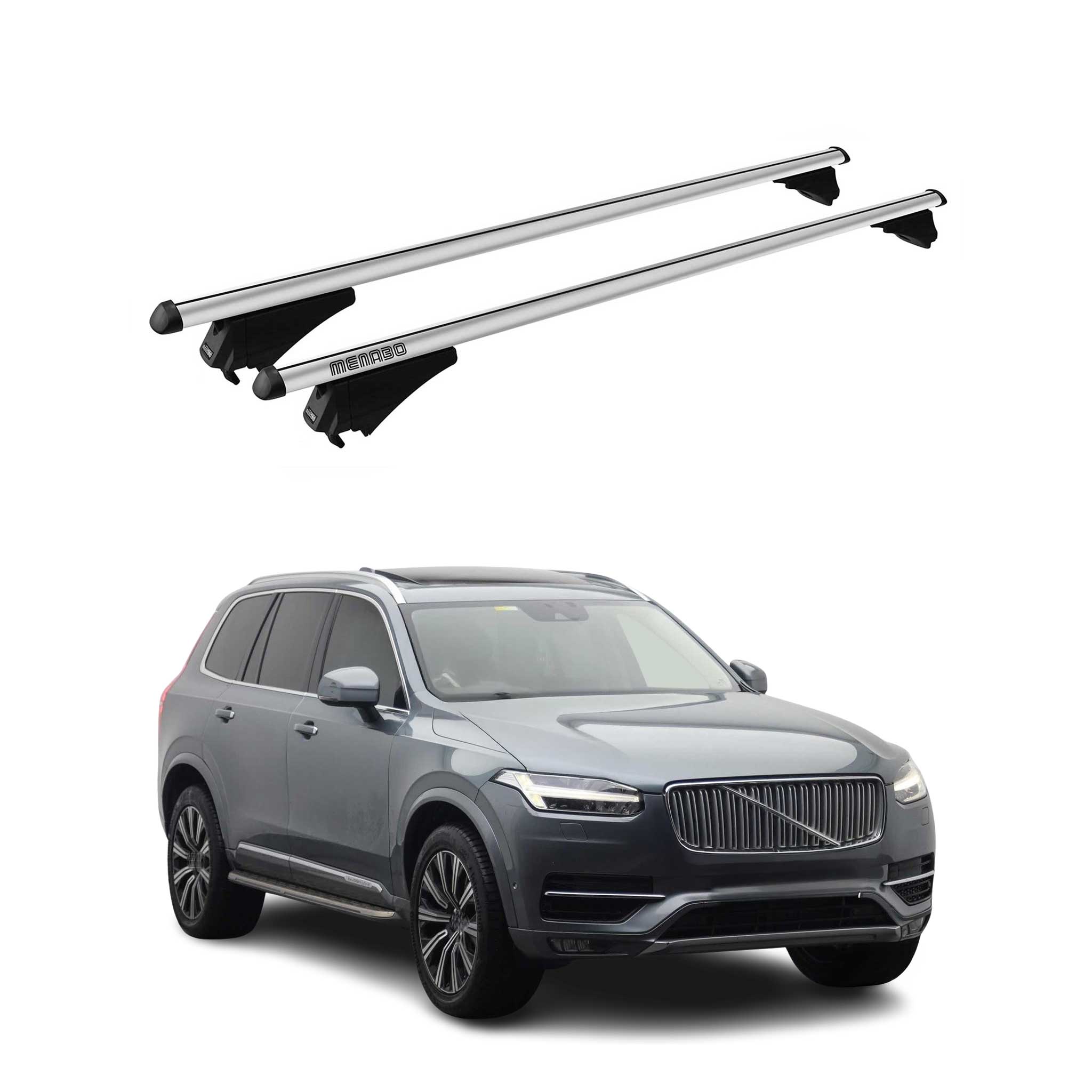 Menabo Dachträger Grundtäger für Volvo V90 2016-2025 75kg Aluminium Silber 2 tlg
