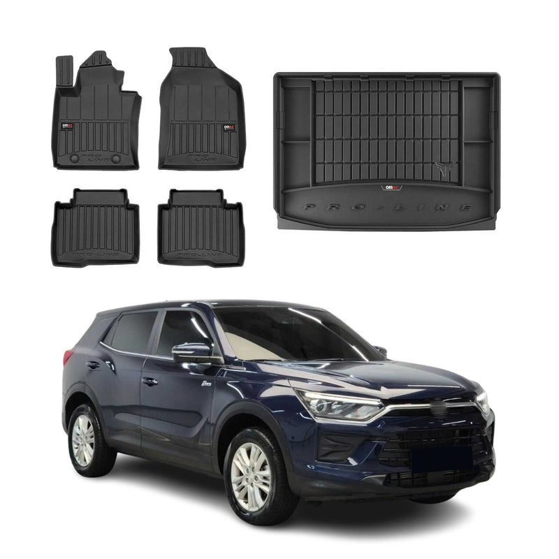 OMAC Fußmatten & Kofferraumwanne Set für Ssangyong Korando 2019-2025 Gummi 5x