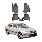 OMAC Gummimatten Fußmatten für Skoda Octavia 2008-2012 TPE Automatten Schwarz 4x