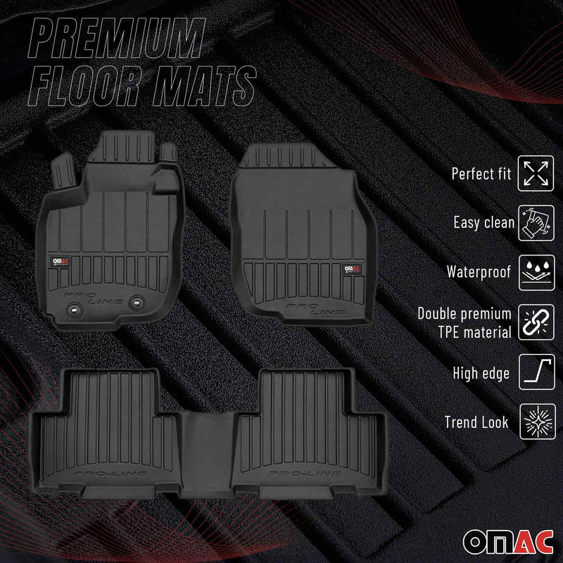 OMAC Gummi Fußmatten für Toyota RAV4 2005-2012 Premium TPE Automatten Schwarz 4x