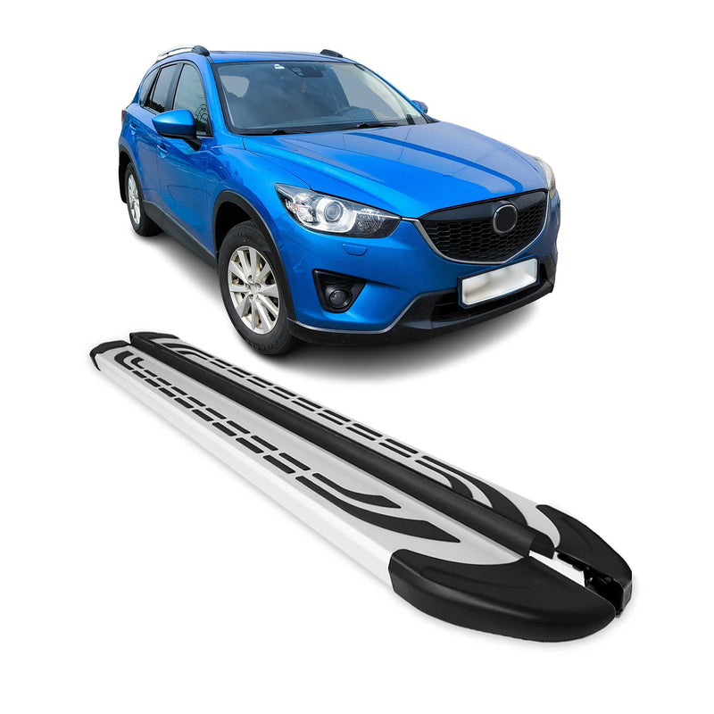 Trittbretter Seitenschweller Seitenbretter für Mazda CX-5 2012-2017 Alu Grau