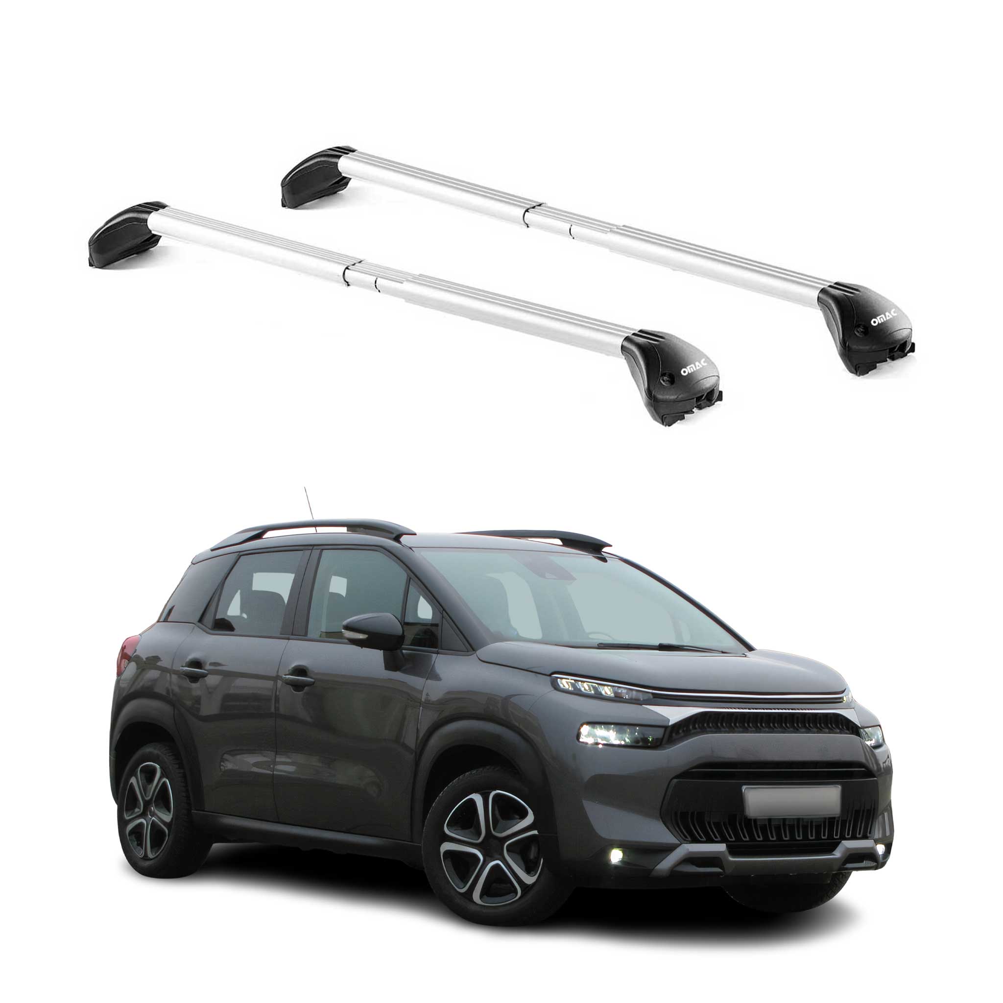Dachträger für Citroen C3 Aircross I 2017-2024 100kg Aluminium Silber 2x ABE