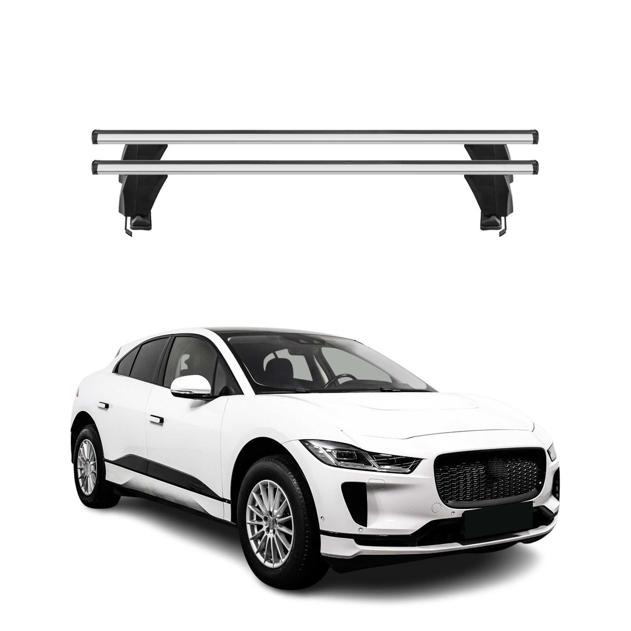 Menabo Dachträger Grundtäger für Jaguar I-Pace 2018-2024 50kg Alu Silber 2 tlg