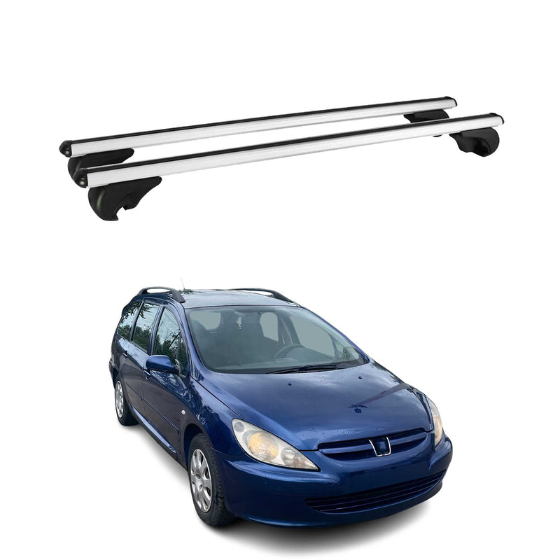 Dachträger Grundtäger für Peugeot 307 Kombi 2002-2008 75kg Alu Silber 2 tlg