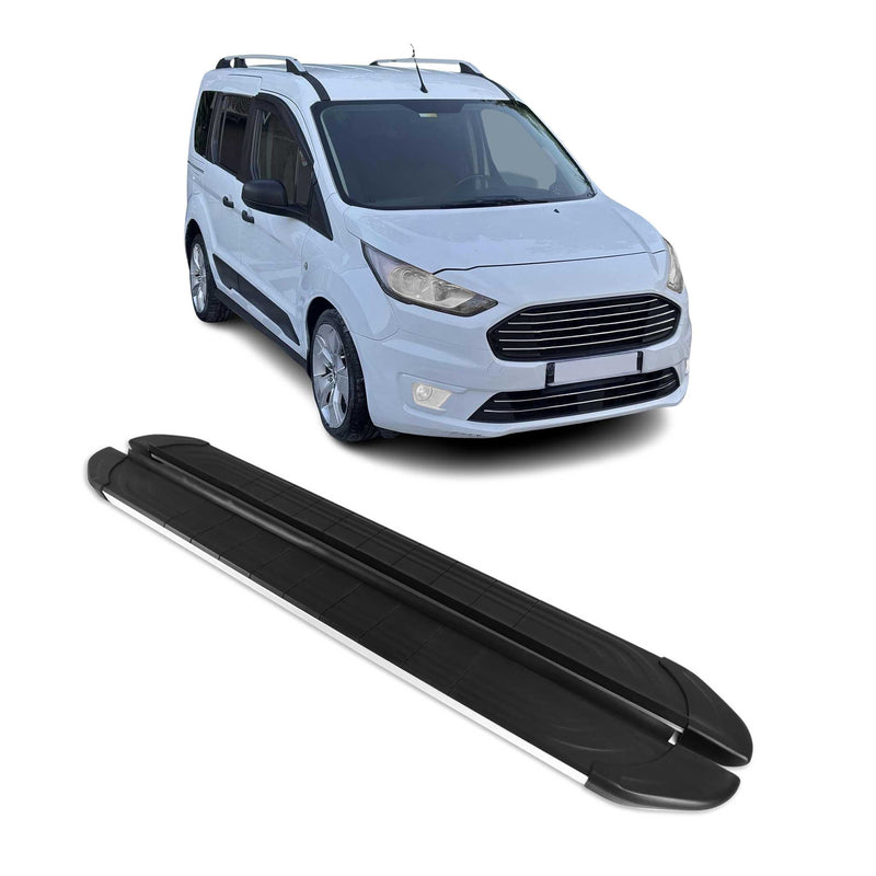 Trittbretter Seitenschweller für Ford Connect 2014-24 Kurzer Alu Schwarz Silber