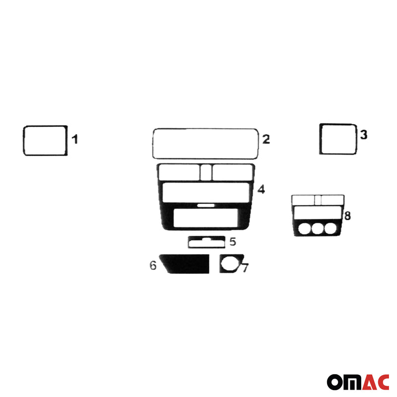 Innenraum Dekor Cockpit für Audi A4 Limo Avant 8D B5 1994-2001 Piano Schwarz 7x