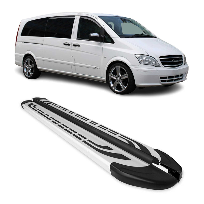 Trittbretter Seitenschweller für Mercedes Viano W639 2003-14 L3 Extra Langer Alu