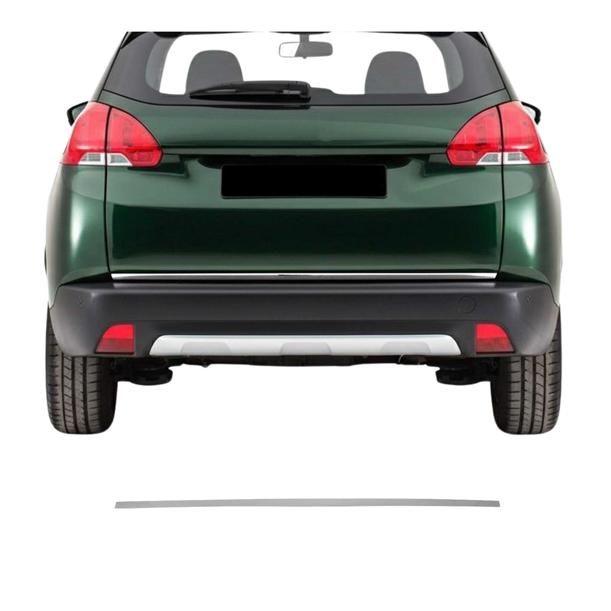 Kofferraumleiste Heckleiste für Peugeot 2008 2013-2020 Untere Chrom Edelstahl