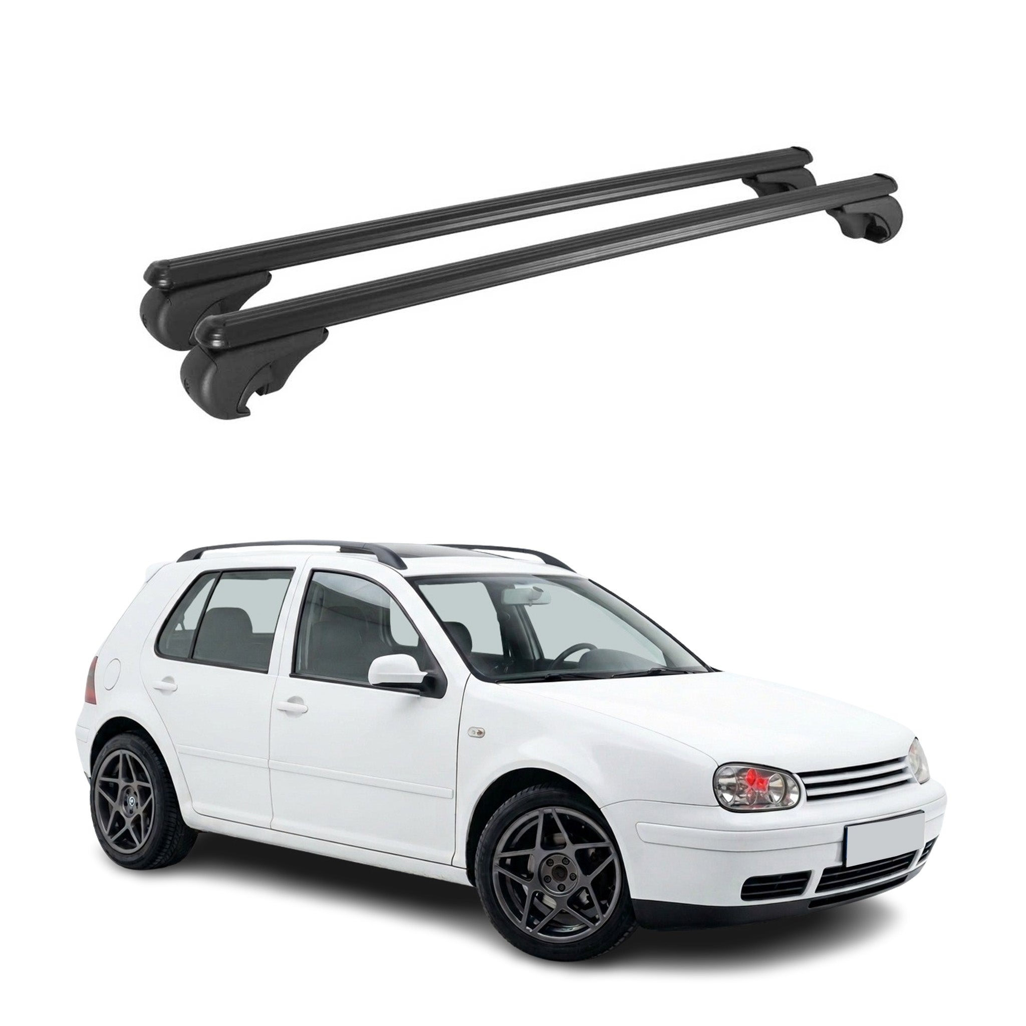 Dachträger Grundträger für VW Golf mk4 Schrägheck 1997-2003 TÜV Alu Silber 2x