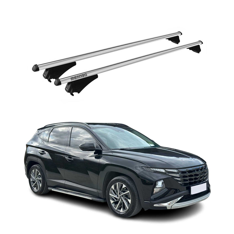 Menabo Dachträger Grundtäger für Hyundai Tucson mk4 2020-2025 75kg Alu Silber 2x