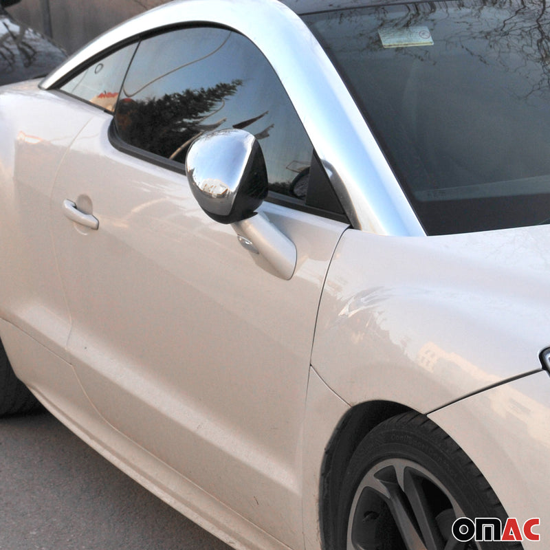 Spiegelkappen Spiegelabdeckung für Citroen DS4 2011-2015 Edelstahl Silber 2tlg