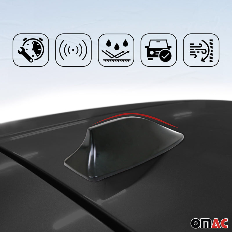 AM/FM Dachantenne Autoantenne Haifisch Shark Antenne Schwarz