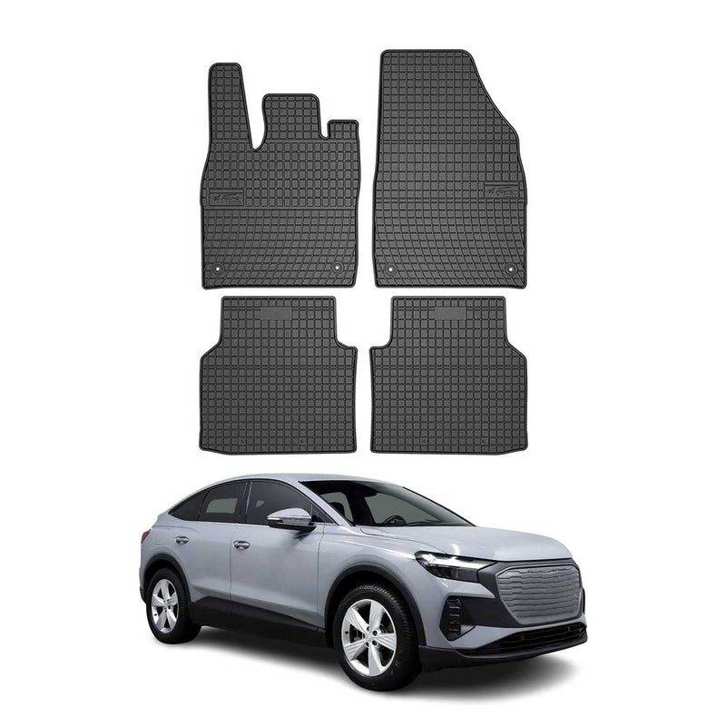 OMAC Gummi Fußmatten für Audi Q4 e-Tron 2021-2025 Automatten TPE Schwarz 4x