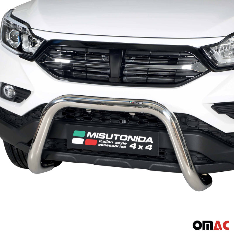 Frontbügel Frontschutzbügel für Ssangyong Musso 2018-2025 ø76mm Stahl Silber