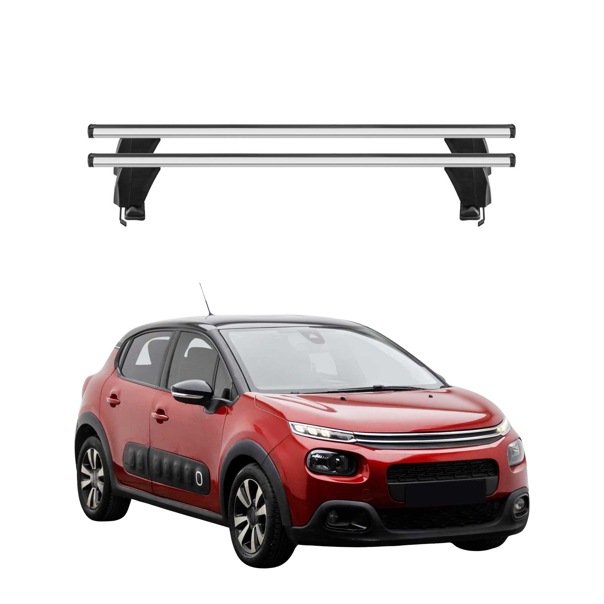 Menabo Dachträger Grundtäger für Citroen C3 2016-2024 50kg Alu Silber 2 tlg