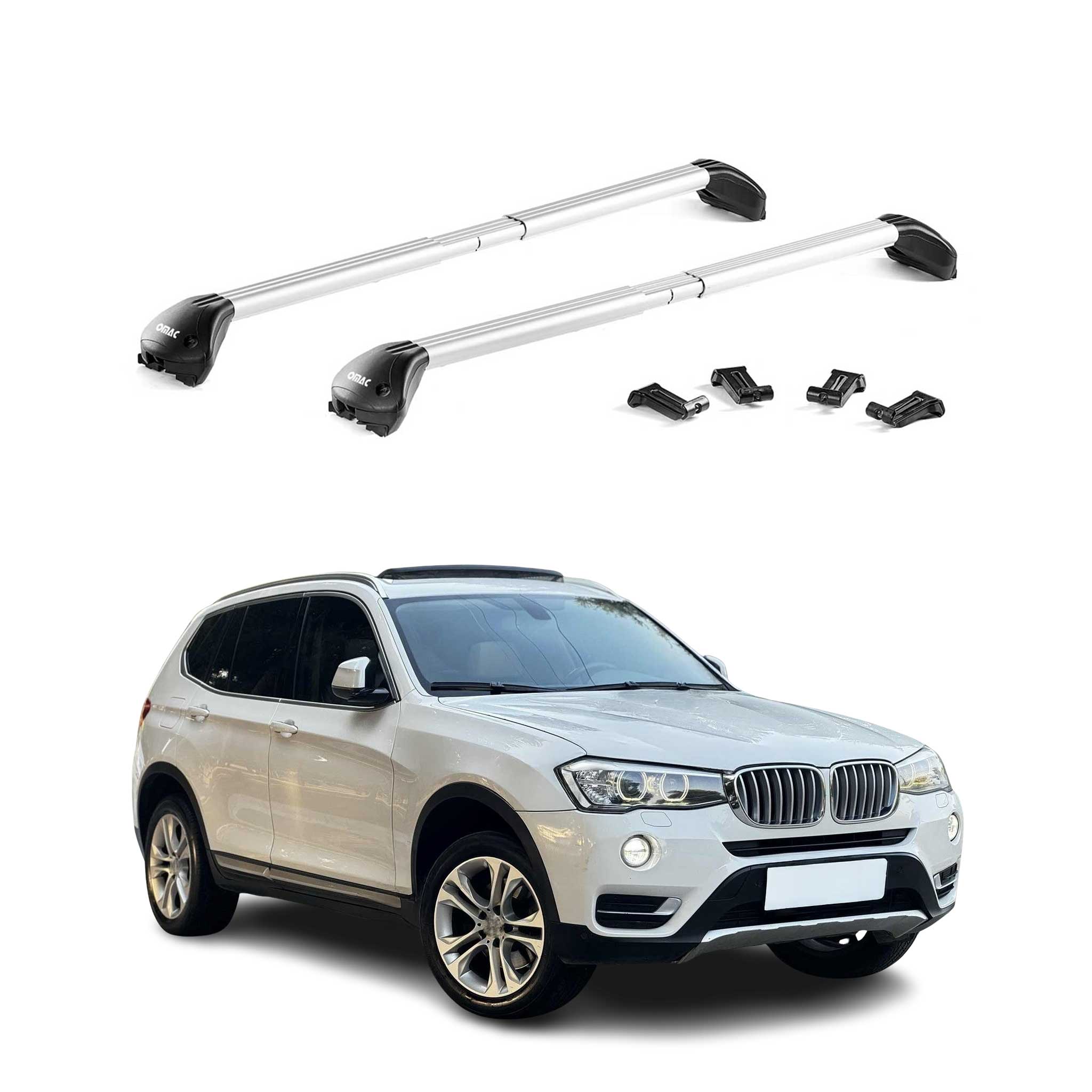 Dachträger Grundtäger für BMW X3 F25 G01 2011-2024 100kg Alu Silber 2 tlg ABE