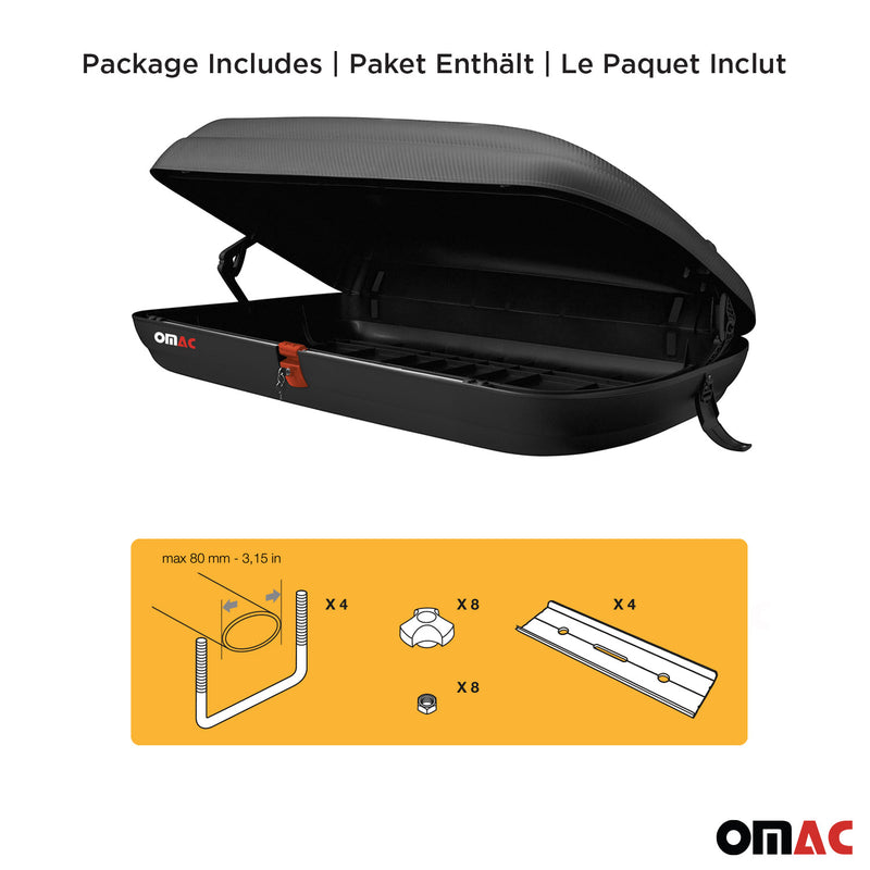 Dachbox Dachkoffer Gepäckbox 320 Liter Carbonlook Abschließbar Autobox