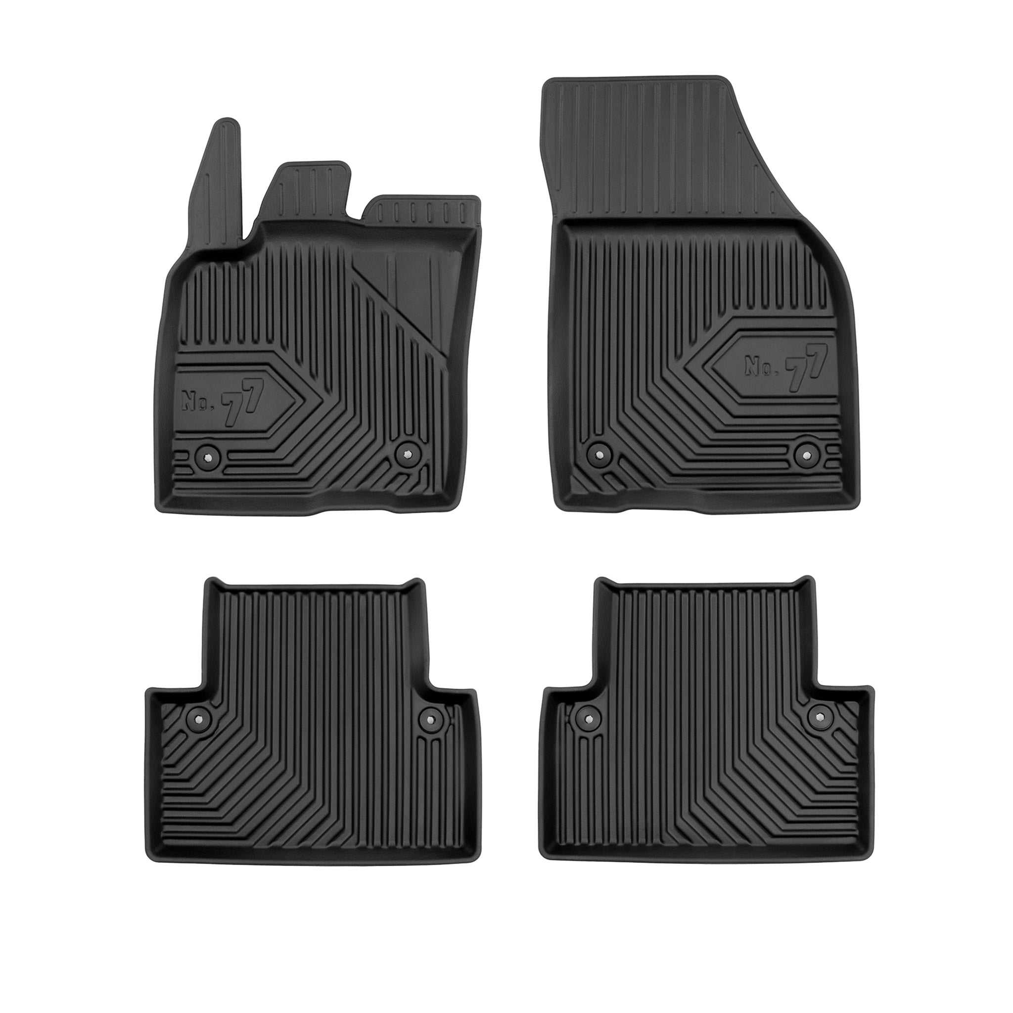 Fußmatten Gummimatten No.77 für Volvo V50 2004-2012 TPE Gummi Schwarz 4 Teile