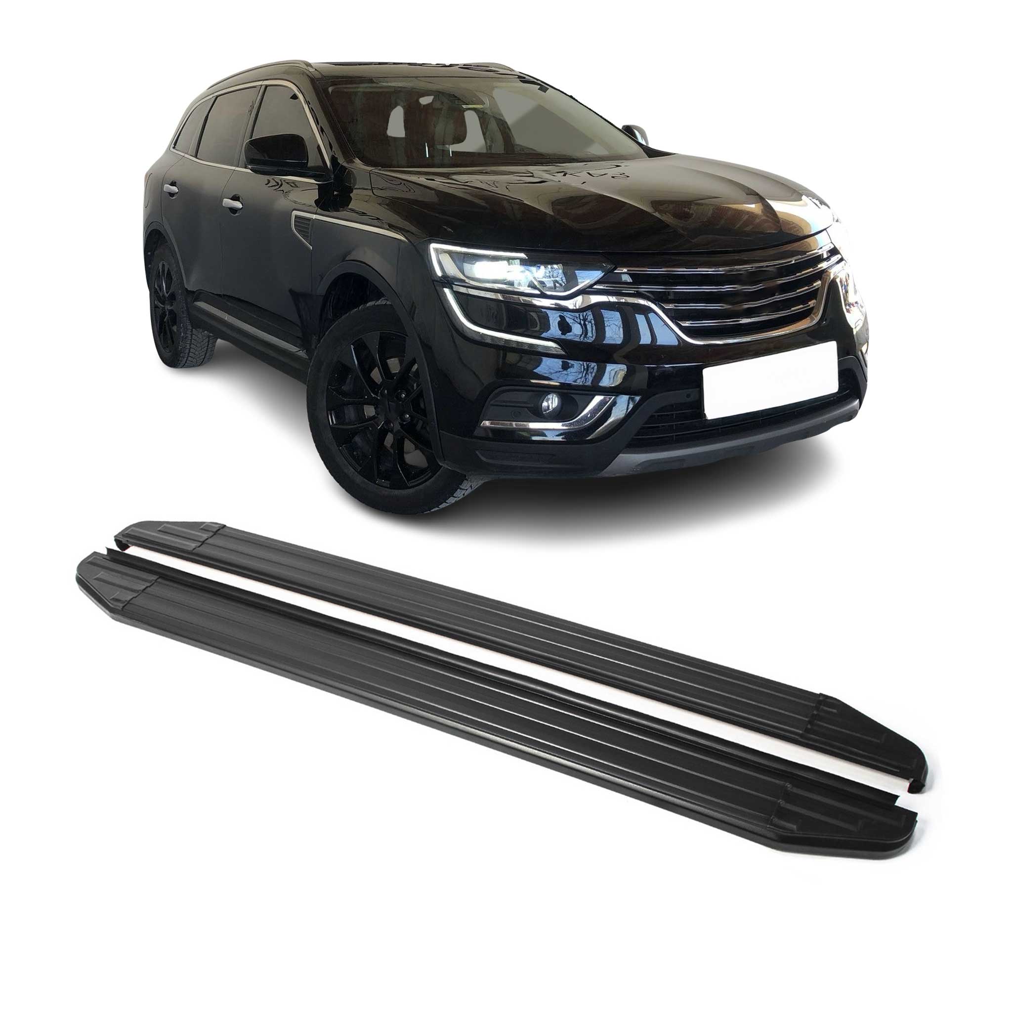 Trittbretter Seitenschweller für Renault Koleos 2016-2024 ABE Schwarz Alu