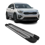 Trittbretter Schweller Seitenbretter für Kia Niro I 2017-2022 Alu Schwarz-Silber