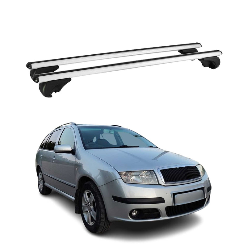 Dachträger Grundtäger für Skoda Fabia mk1 Kombi 1999-2007 75kg Alu Silber 2 tlg