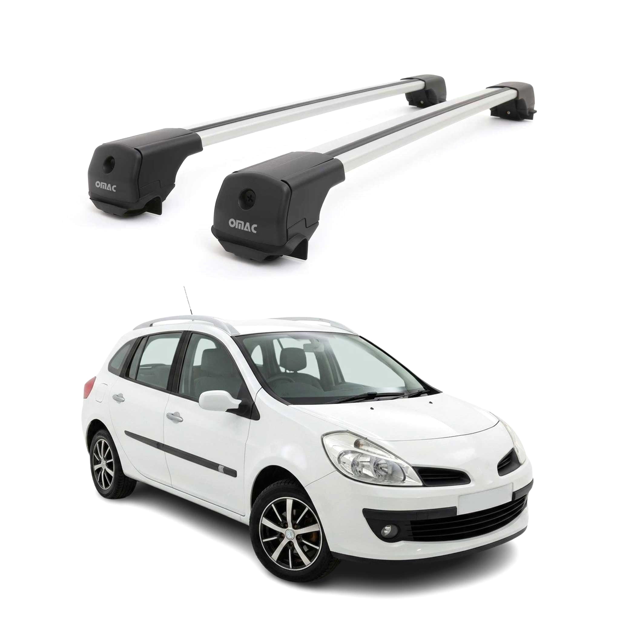 Dachträger Grundträger für Renault Clio III 2005-2012 Aluminium 75kg Grau 2tlg