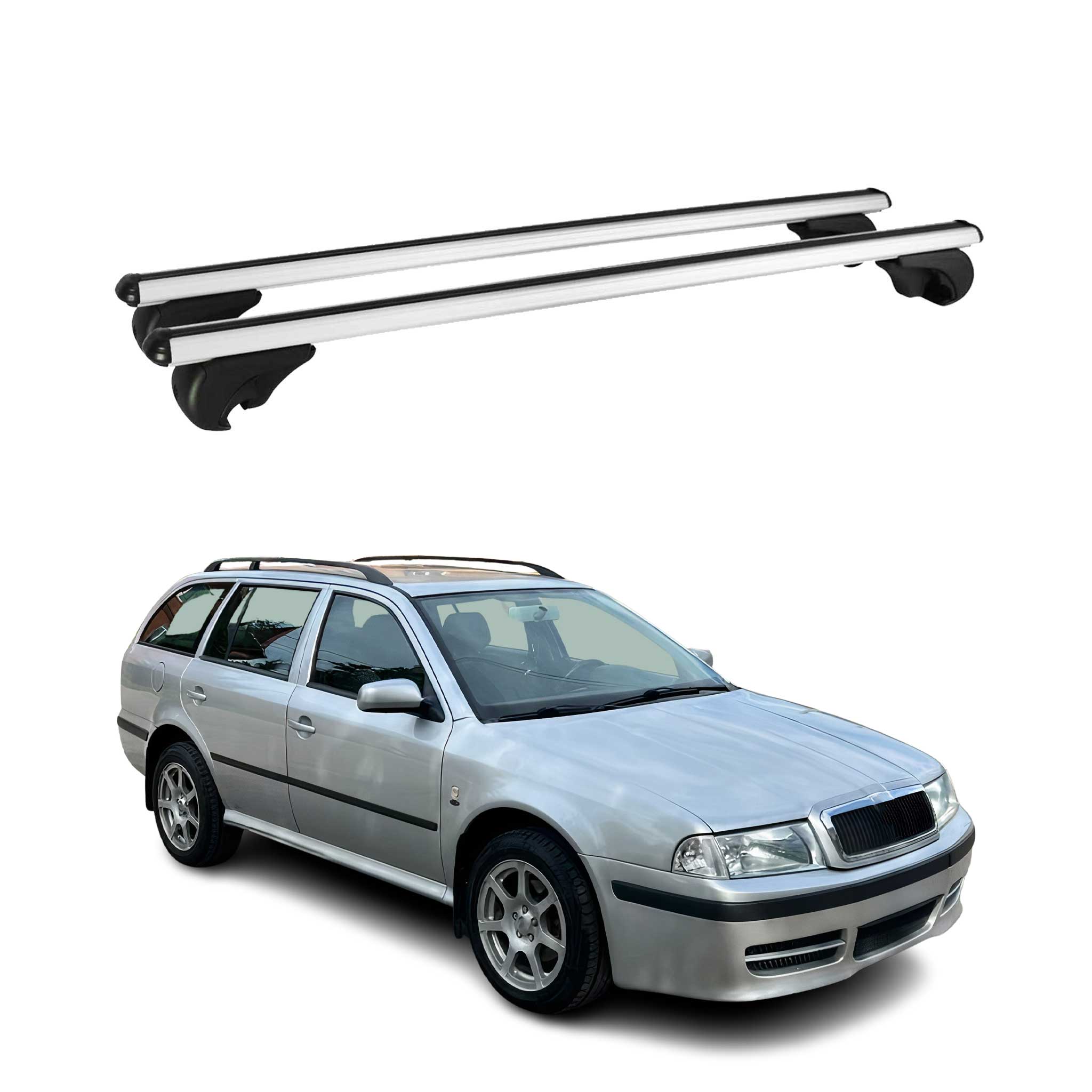 Dachträger Grundtäger für Skoda Octavia mk1 Kombi 1998-2004 75kg Alu Silber 2x