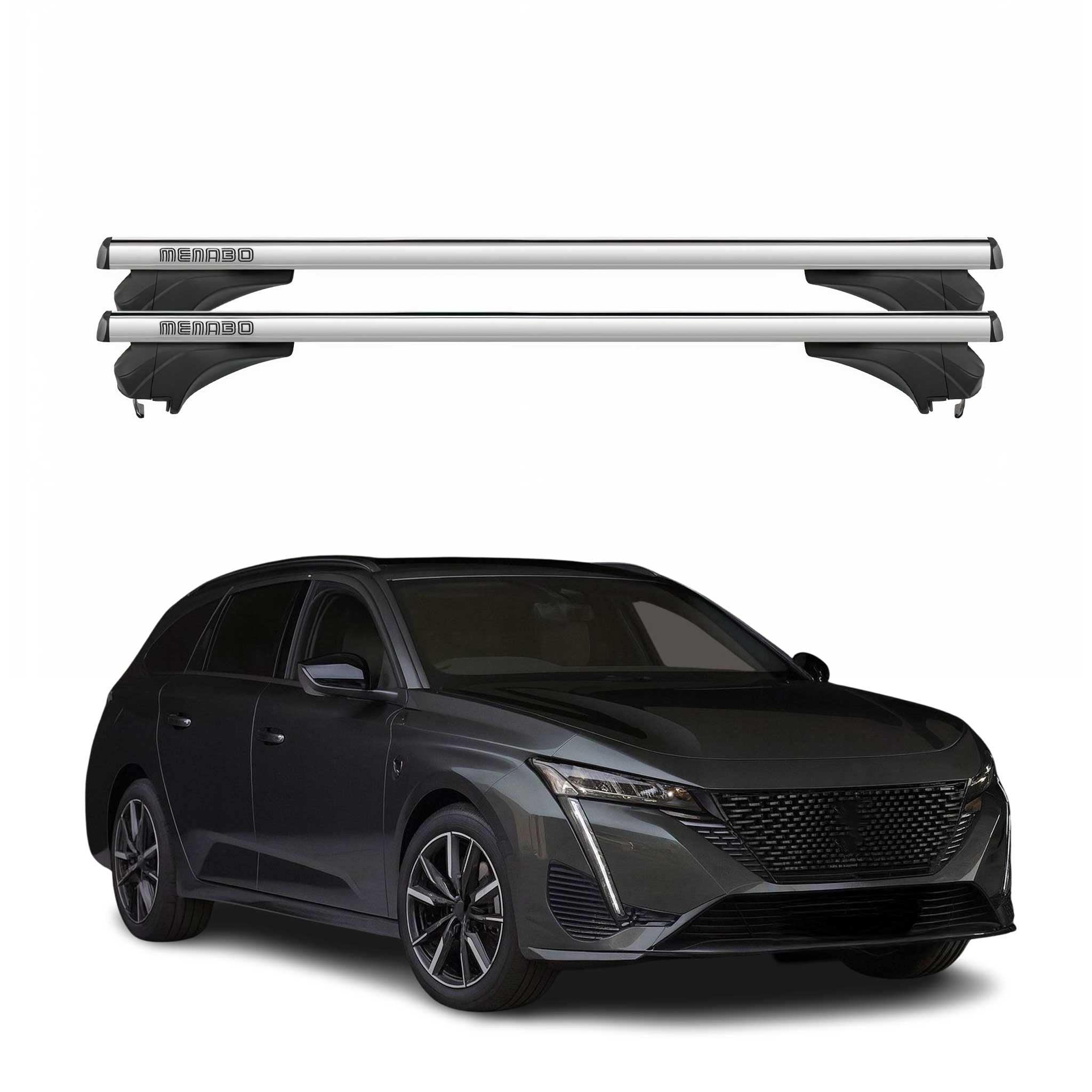 Menabo Dachträger für Peugeot 308 III Kombi 2021-2026 Aluminium Silber 2 tlg