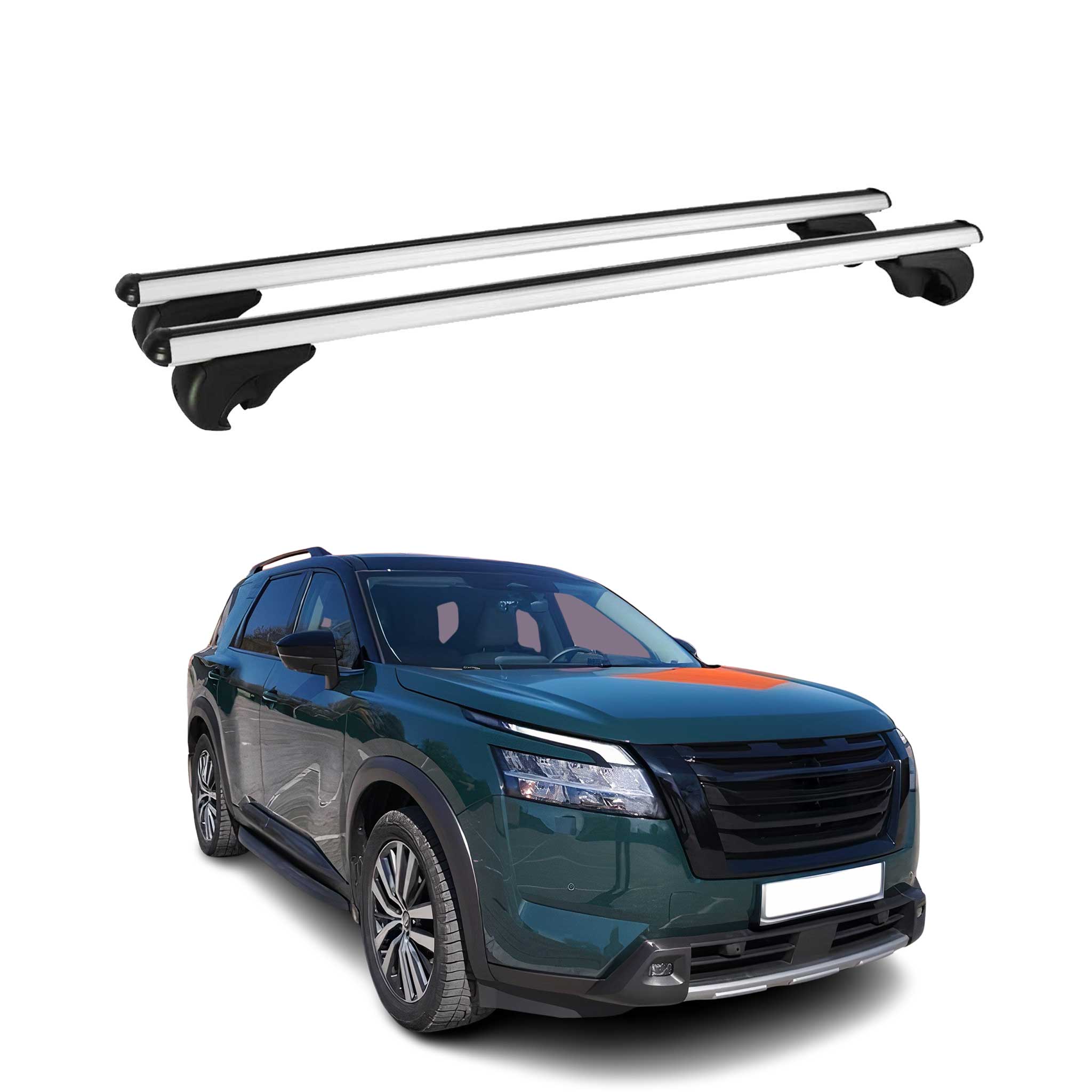 Dachträger Grundtäger für Nissan Pathfinder R53 2021-2025 75kg Alu Silber 2 tlg