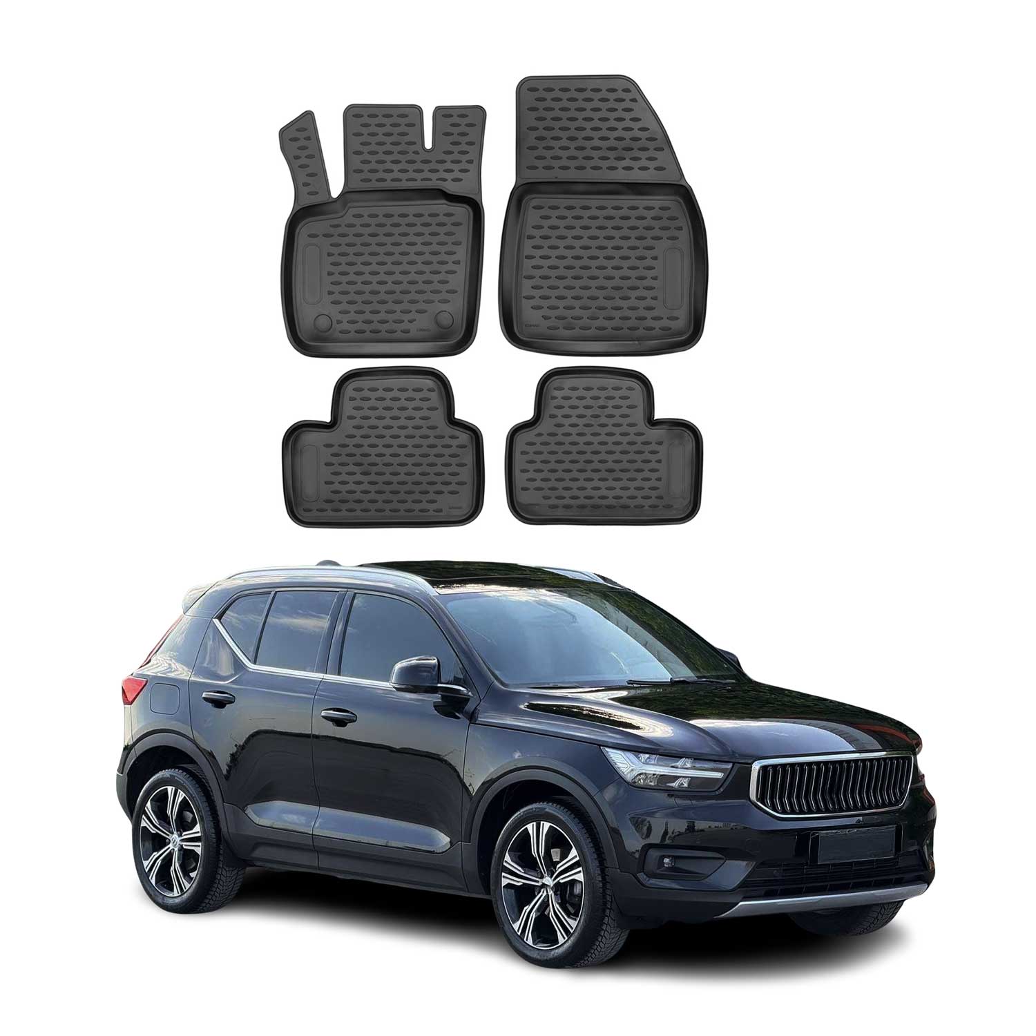 OMAC Gummimatten Fußmatten für Volvo XC40 2017-2024 TPE Automatten Schwarz 4x