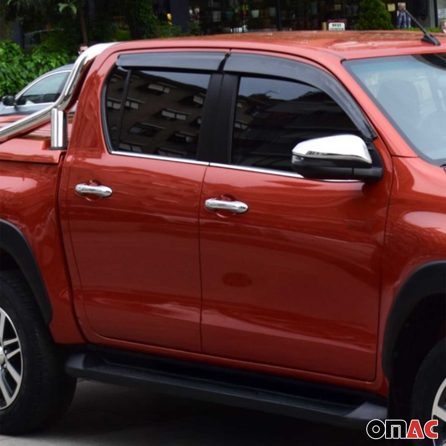 Fensterleisten Zierleisten für Toyota Hilux 2015-2026 Edelstahl Chrom 4tlg