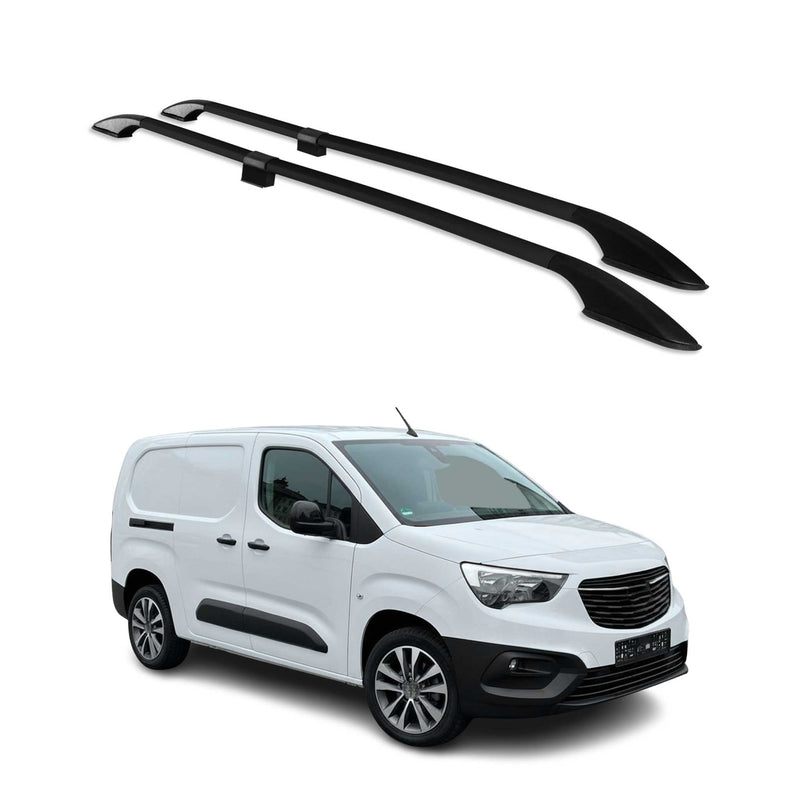 Dachreling Dachgepäckträger für Opel Combo E 2019-2025 L2 Langer Alu Schwarz
